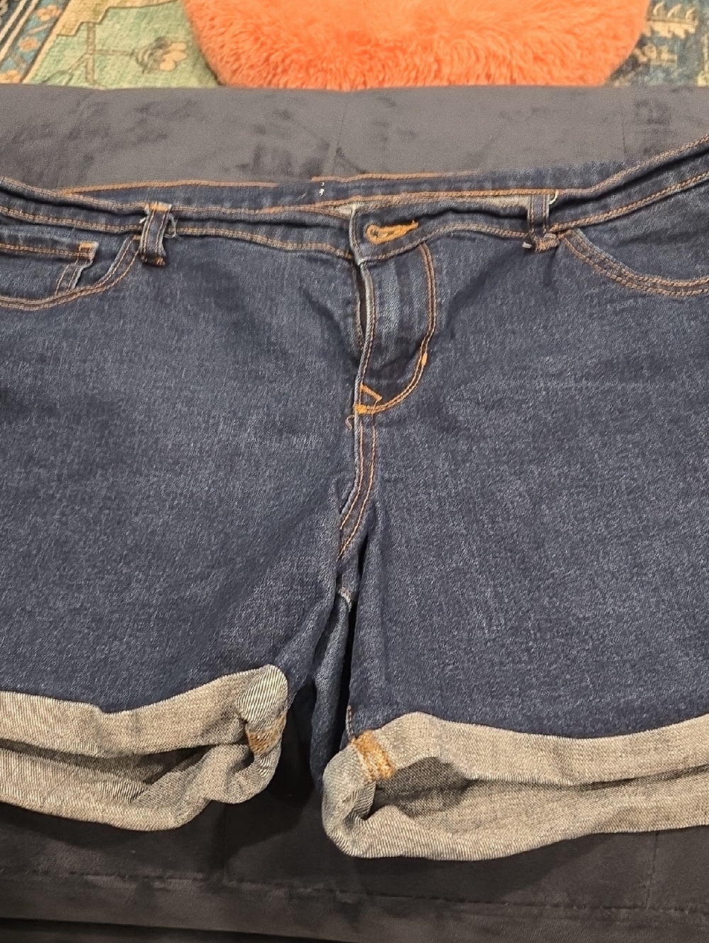 Old Navy Dark Blue Roll-Cuff Denim Shorts